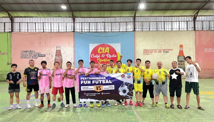 Adu Gengsi di Lapangan Futsal: UNSERA FC Taklukkan SIWO PWI Banten 7–4, Silaturahmi Wartawan dan Akademisi Makin Lengket