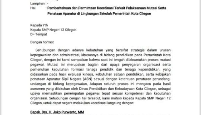Heboh Surat Mutasi Palsu di Cilegon, BKPSDM Pastikan Hoaks dan Ungkap Nama Pejabat Fiktif