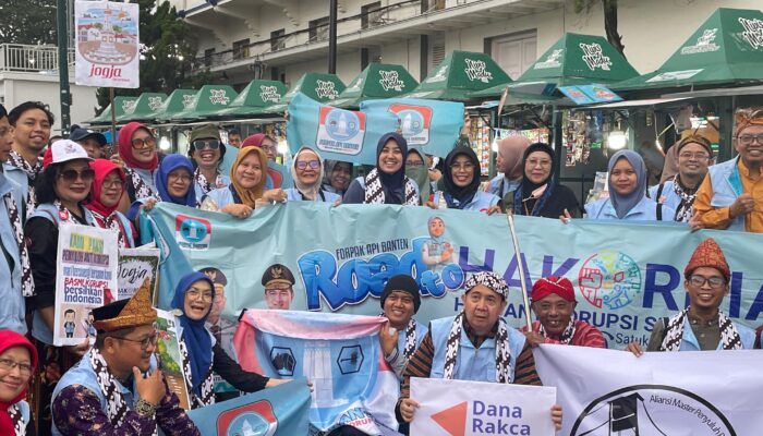Banten Guncang Yogyakarta! 40 Pejuang Integritas Arak-arakan ‘Ganyang Wabah Korupsi’ di Hakordia 2025
