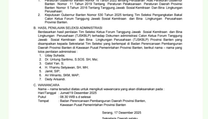 Tujuh Tokoh Berebut Kursi Ketua Forum CSR Banten, Akademisi hingga Mantan Calon Bupati Masuk Bursa