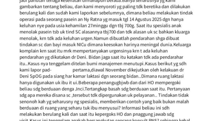 Geger di RS Citra Arafiq Serang, Dokter Spesialis ASN Banten Diduga Langgar Etika Berat