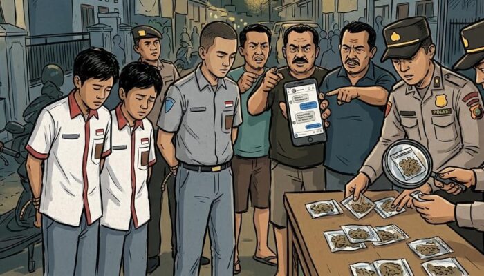 Terbongkar! Bocah SMP dan SMK di Cilegon Nekat Beli “Tembakau Sintetis” via Instagram, Disergap Warga di Ciwaduk